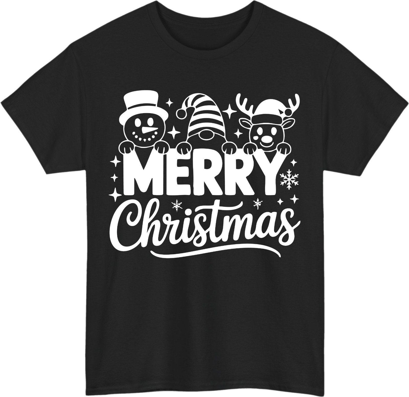 Merry Christmas Holiday T-Shirt – Snowman Christmas Family Matching Tee Top Gift