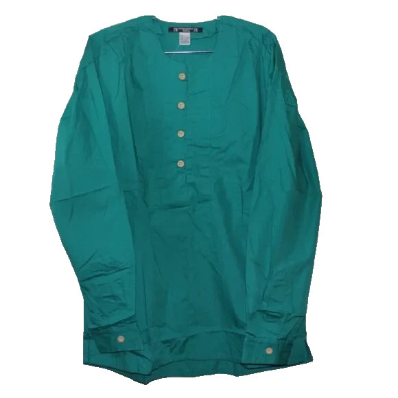 Vintage 90s International Male IM Teal Tunic Shirt Men&rsquo;s Large All Cotton NOS