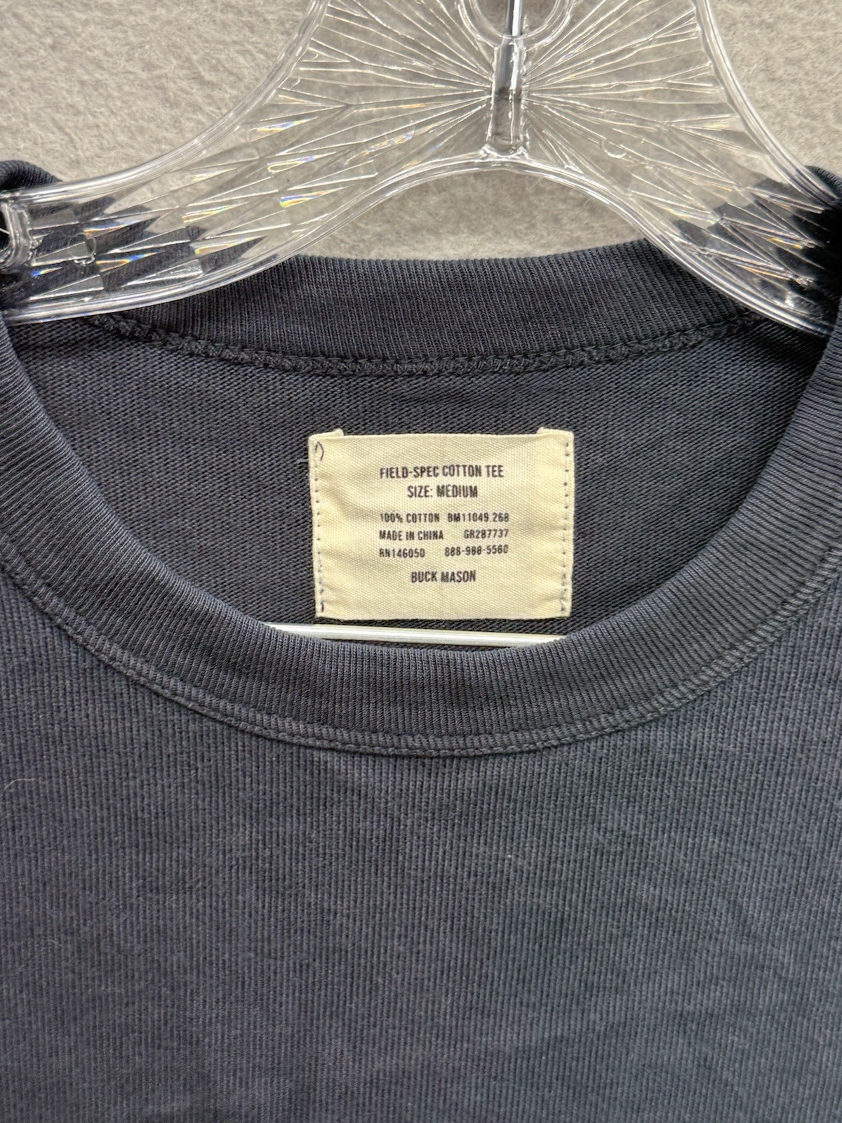 Buck Mason Men&rsquo;s Field-Spec Cotton Heavy Tee Night Sky Venice Wash Size Medium