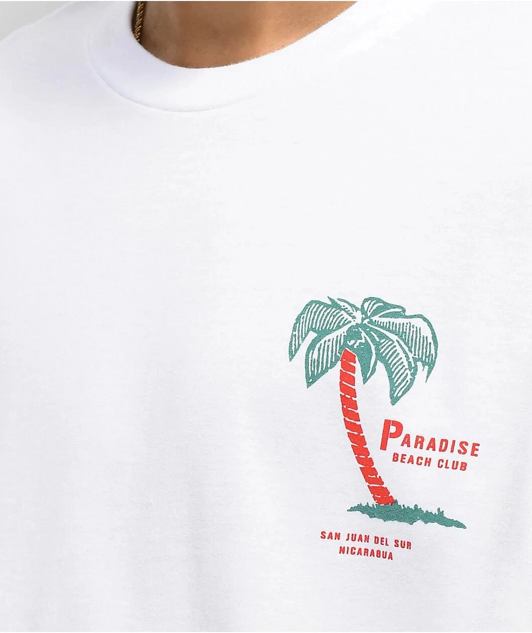 Empyre Mens Paradise Beach Club Palm Tree Print Streetwear White Shirt NWT S-2XL
