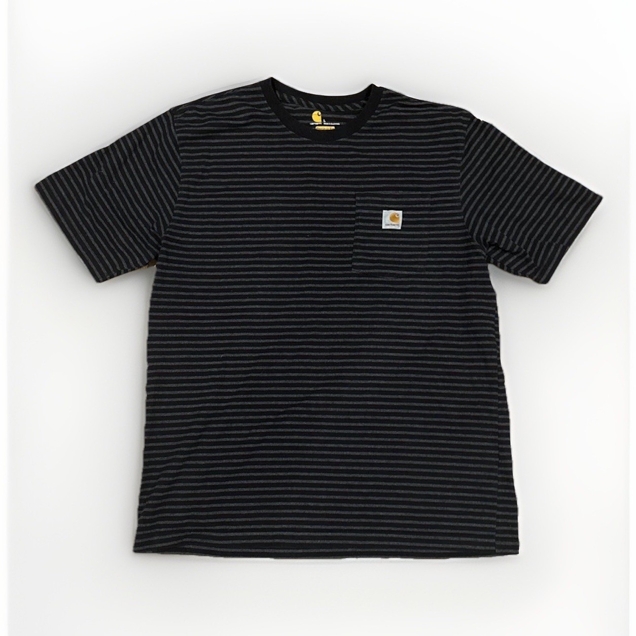 Carhartt Mens Large K87 Striped T Shirt Black Gray Stripes A1