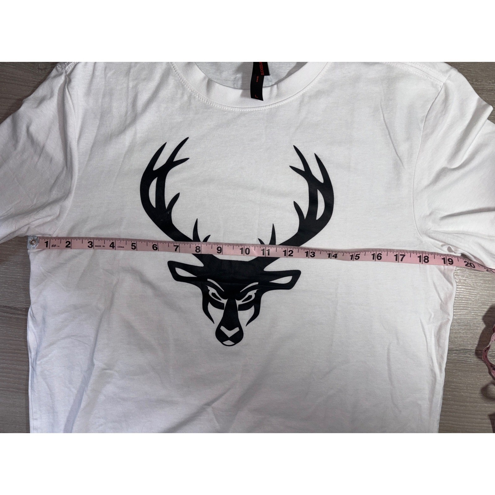 Bucked Up Mens L Graphic T-Shirt Deer Logo American Flag Sleeve Gorpcore Hunting