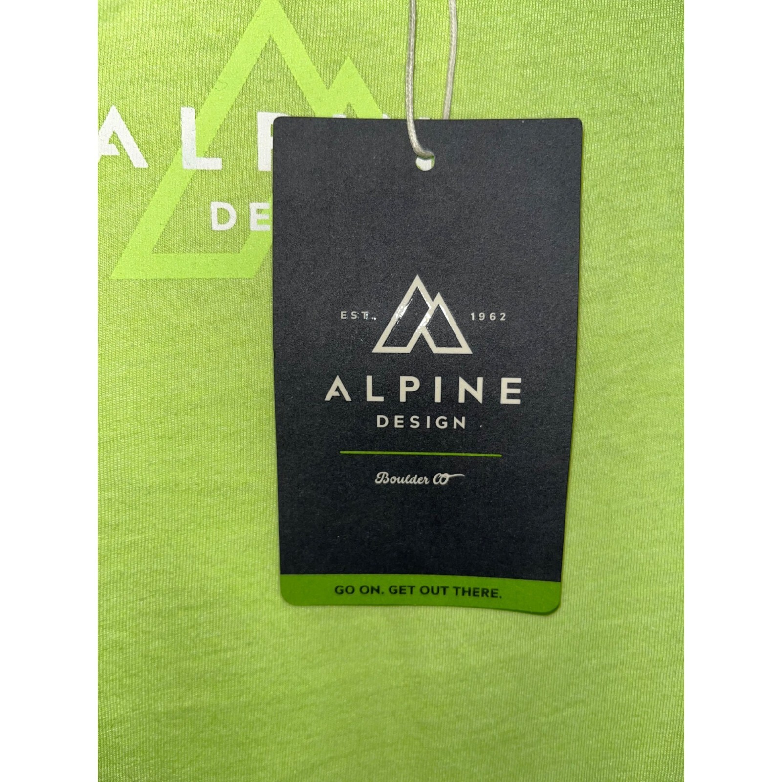 Alpine Design Men&rsquo;s Graphic Tee Lime Green Earth Africa World NWT Large 17008