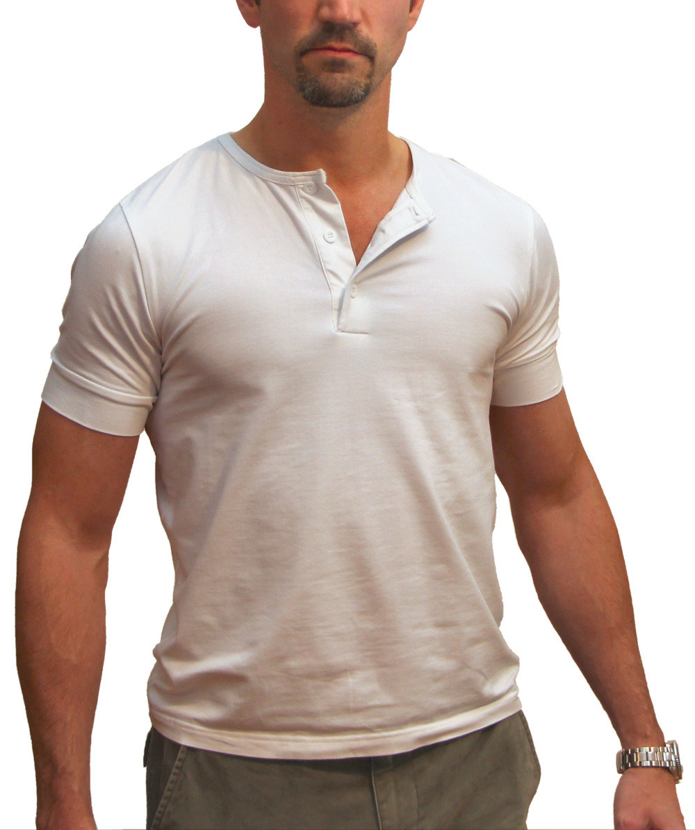 DRIVE Ryan Gosling Vintage Style HENLEY Ivory T Shirt by Magnoli Clothiers
