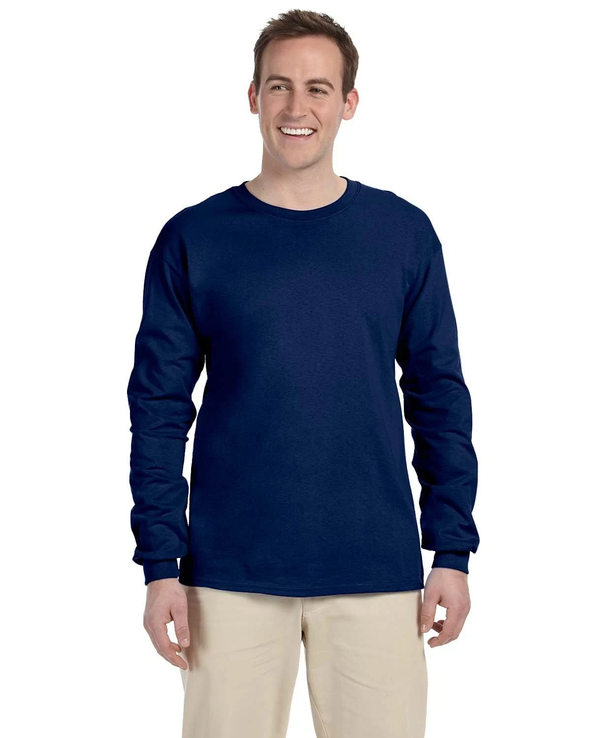 Gildan G240 Men&rsquo;s Ultra Preshrunk Cotton Crew Neck Long Sleeve Tee Top T-Shirt