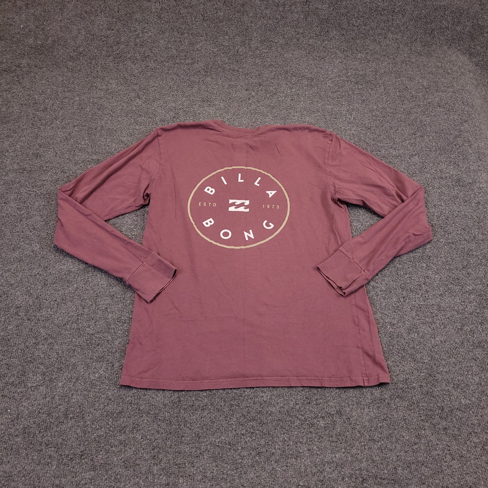 Billabong Wave Washed Mens Small T Shirt Mauve Crew neck Logo Streetwear