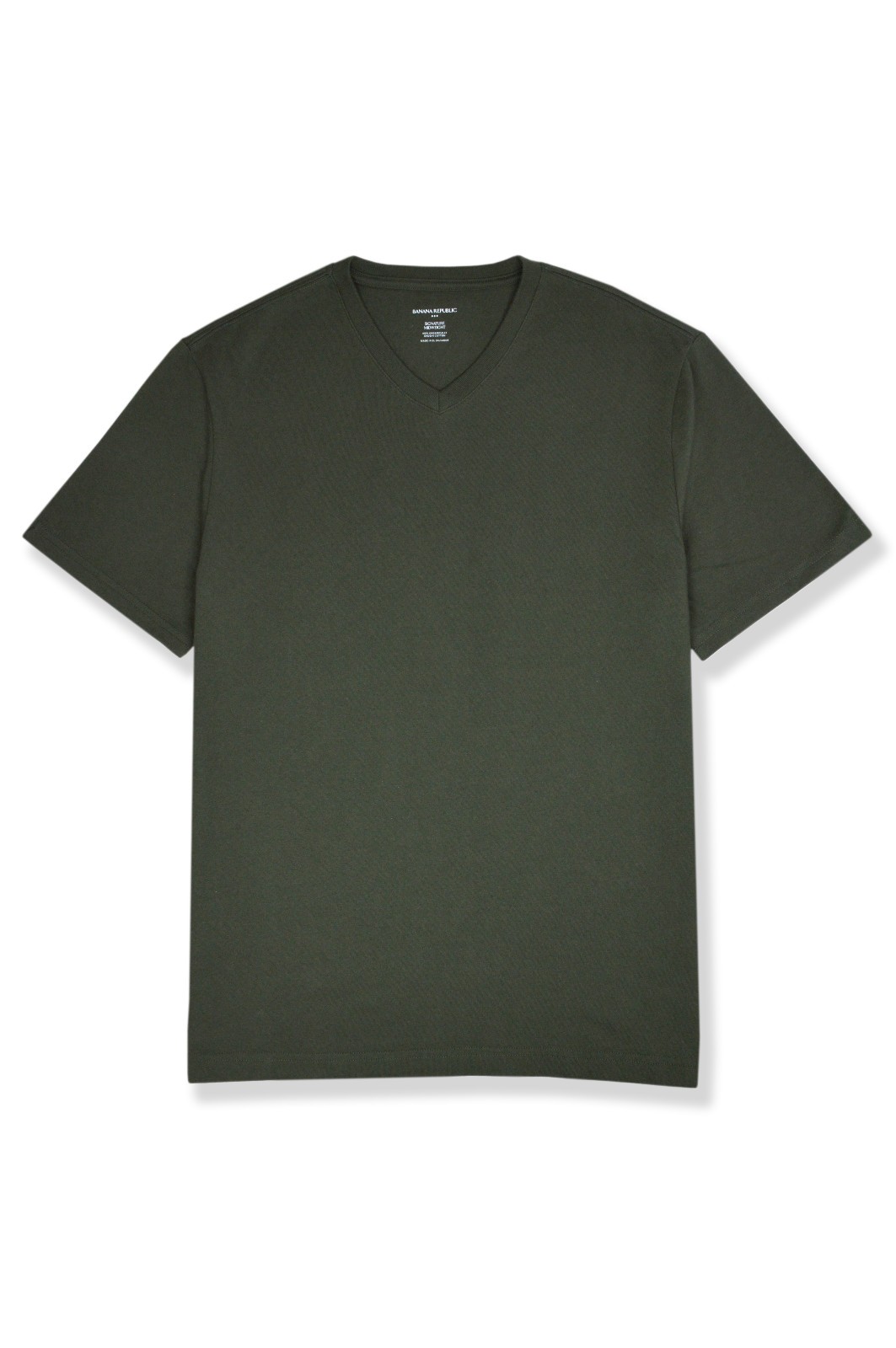 Banana Republic F Mens Green Midweight Cotton V-neck Tee Shirt Medium M BR-010