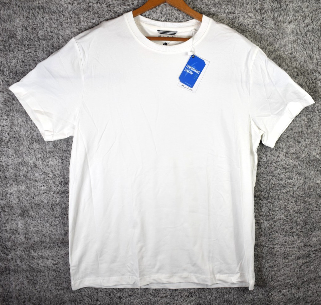 Porter & Ash Shirt Mens Large White Essential Performance Neutral Classic Crew