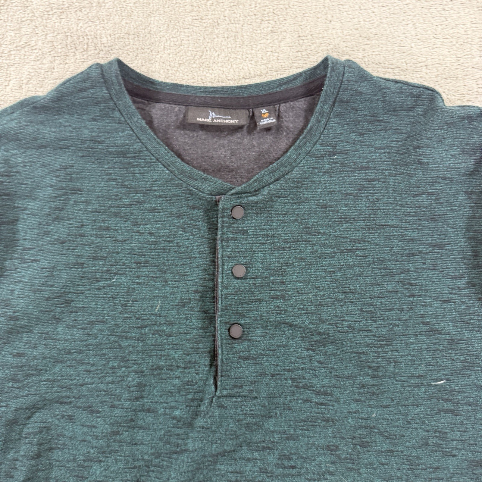 Marc Anthony Mens Size XL Slim Fit Long Sleeve Henley Shirt Pack Of 2 Snap