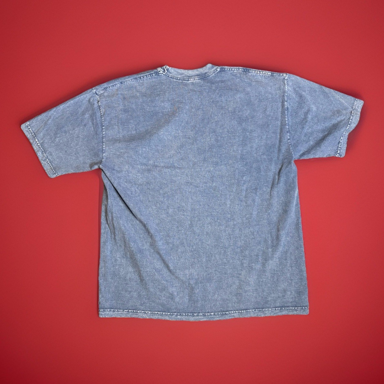 Hand Airbrushed Los Angeles Apparel Garment Dyed Blue Crewneck T-Shirt Men&rsquo;s XL