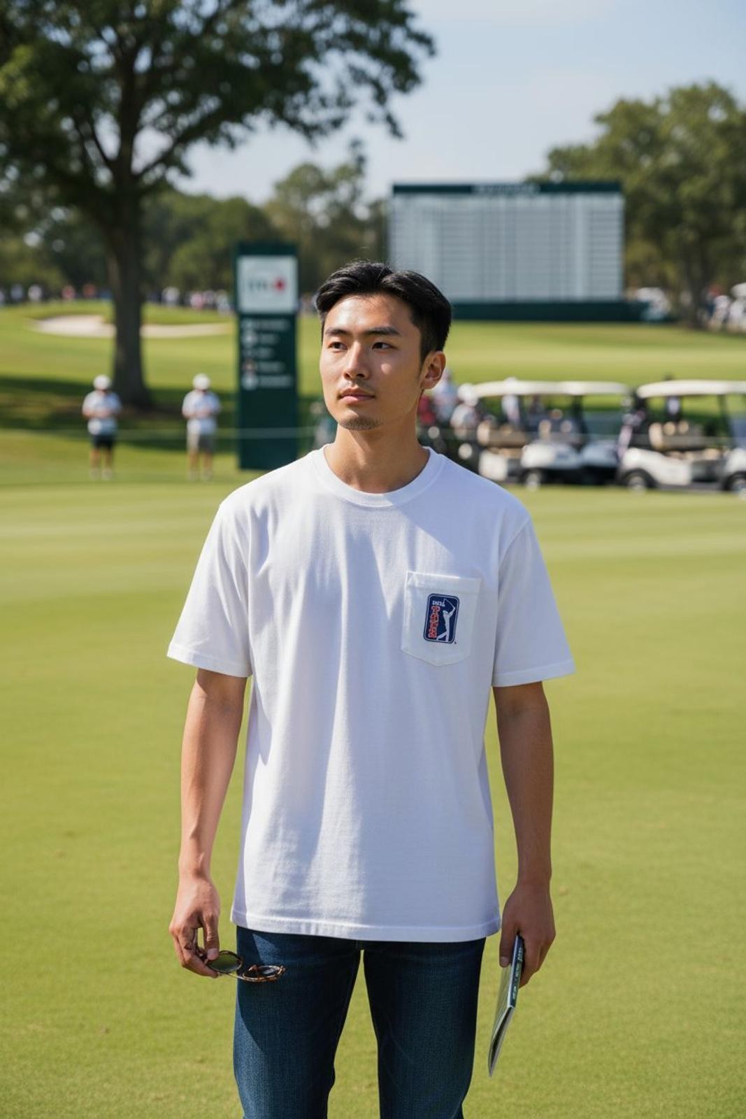 PGA Tour White Pocket Logo T-Shirt