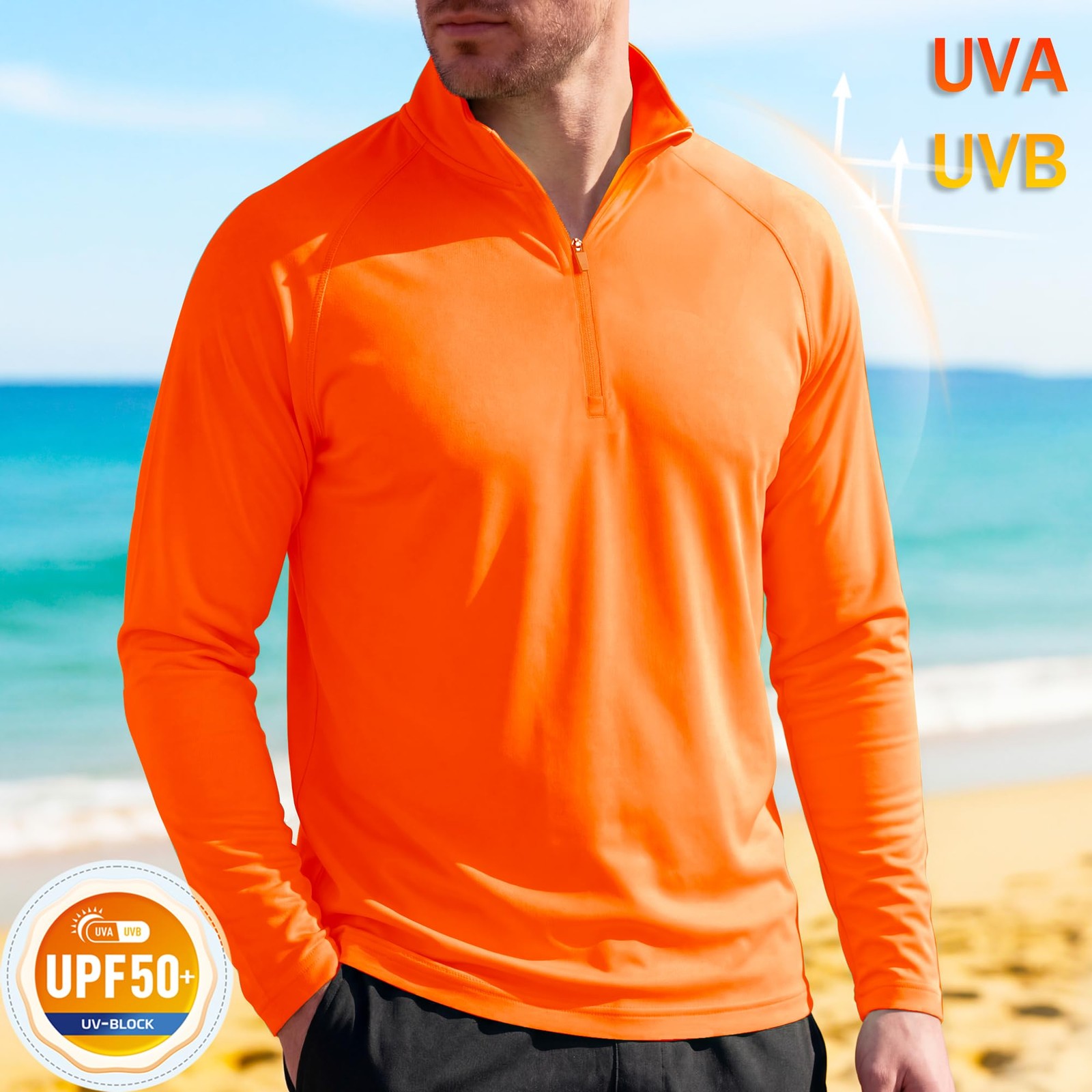 MAGCOMSEN Sun Shirts for Men Dry Fit Sun Protection Running Fishing Gym Worko…