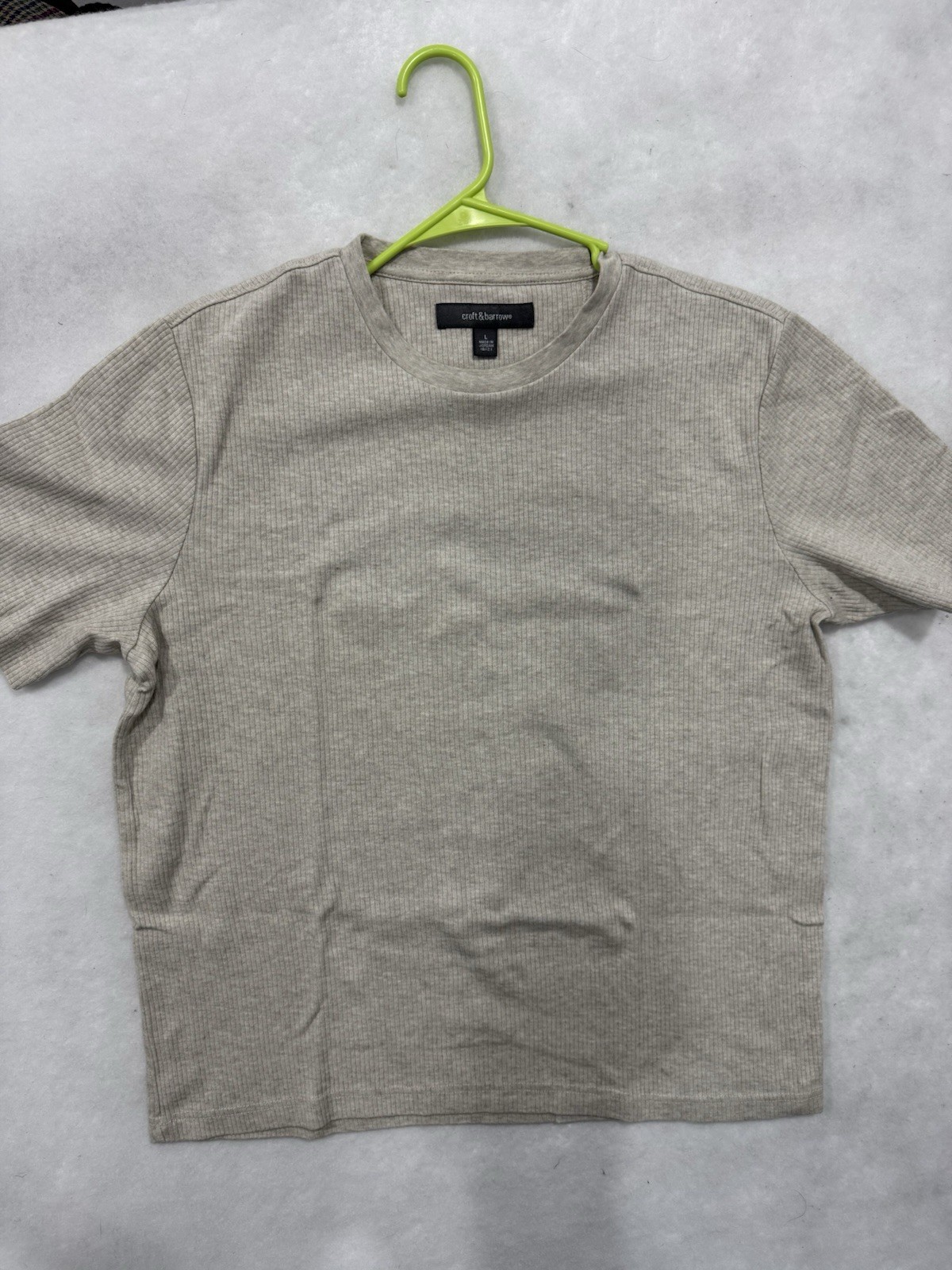 Croft & Barrow Men’s Short Sleeve Crew Neck Knit T-Shirt – Oat Heather – Large