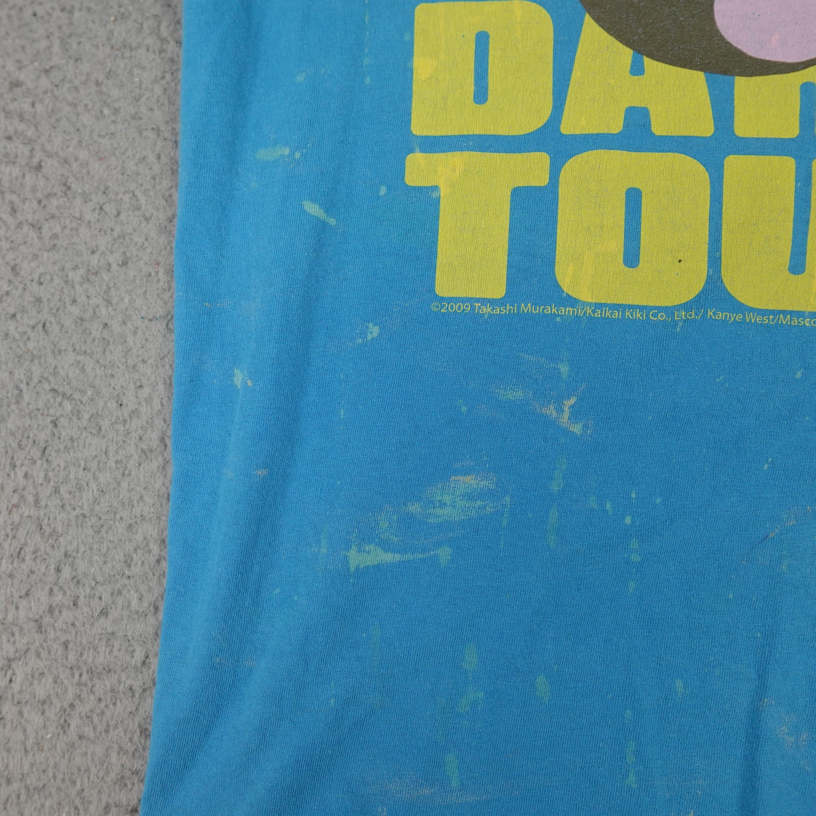 Kanye West Glow In The Dark Tour Shirt Mens Small Blue Takashi Murakami 2009 Tee