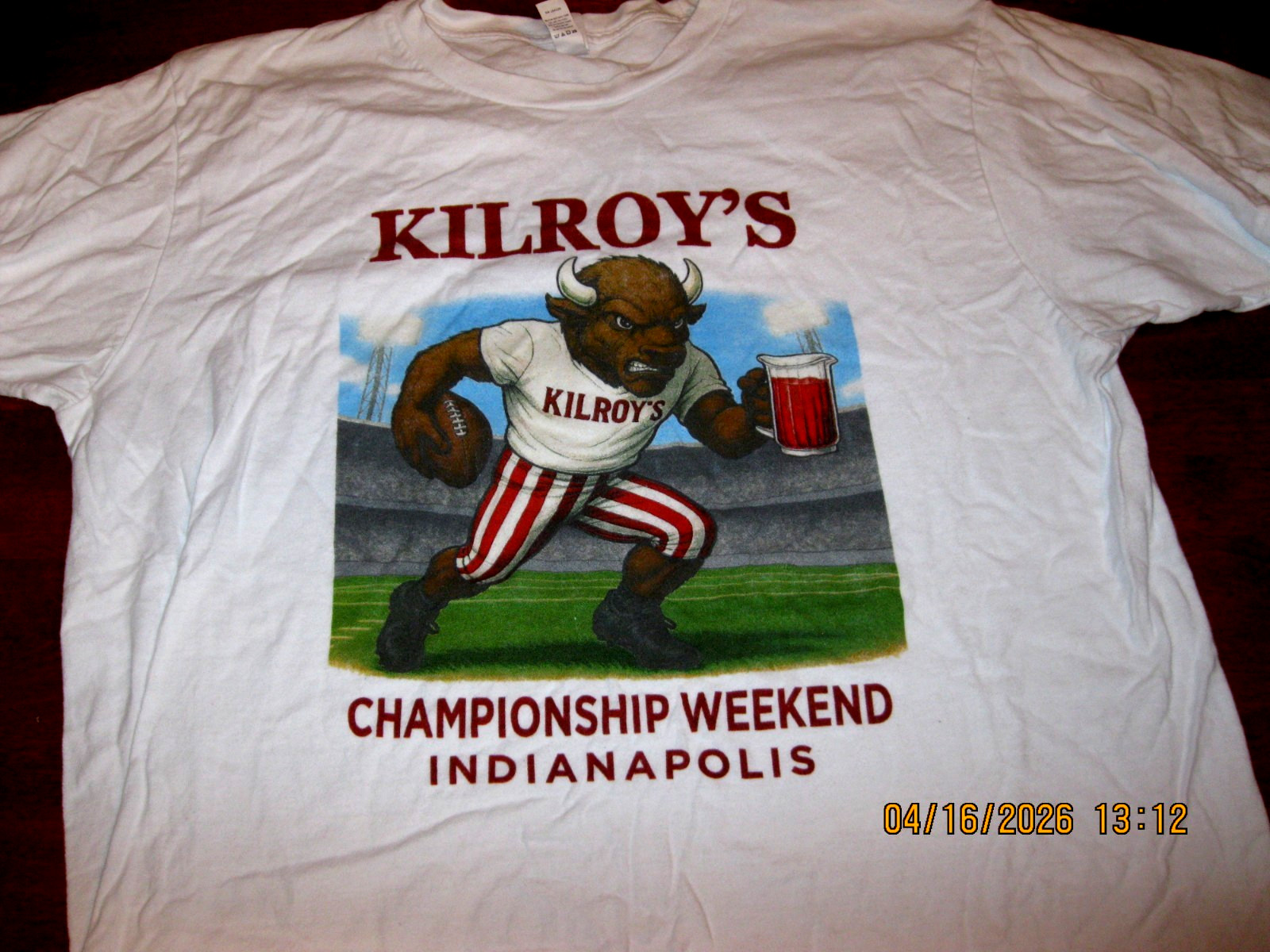 Indiana Hoosiers Mascot Kilroy’s Championship Weekend Indianapolis SZ LG T SHIRT