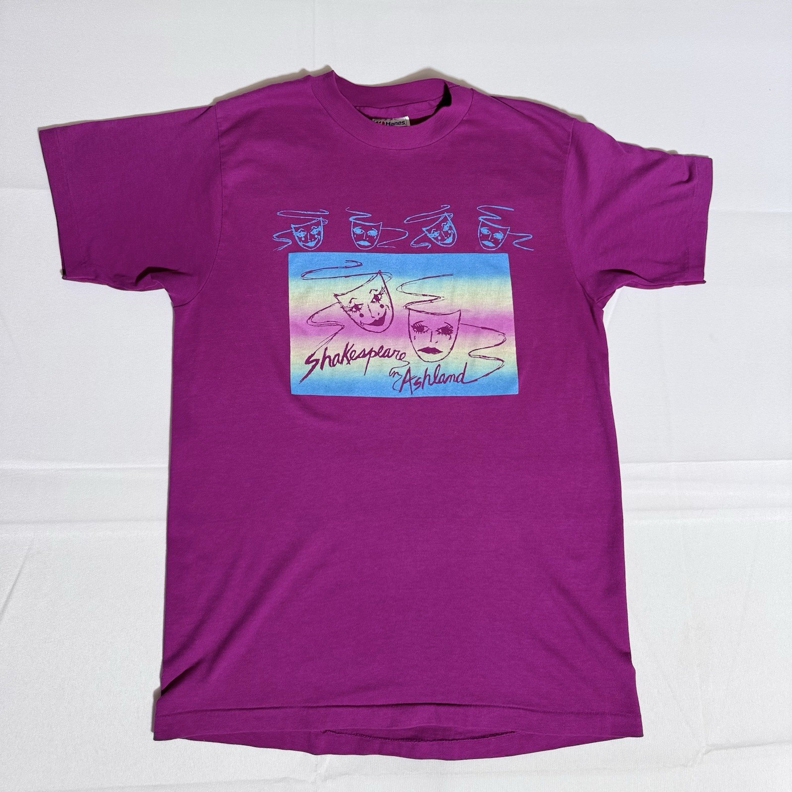 Hanes 50/50 Graphic Tee, USA, Shakespeare, Single Stitched, Pink, Female, Medium