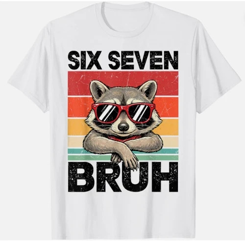 Funny 67 Meme 6 7 Six Seven Bruh Raccoon Unisex T-Shirt S-5XL
