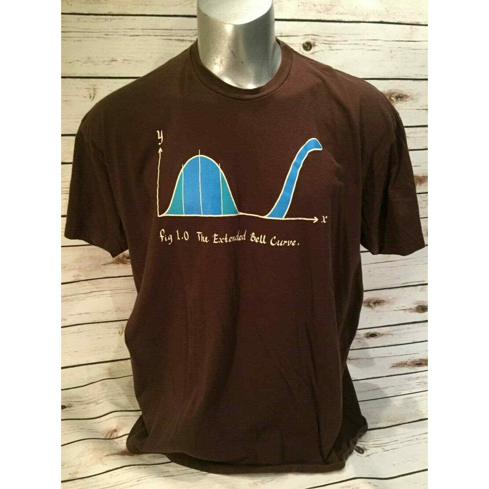 Shirt Woot Humor – Dinosaur Extended Bell Curve Normal Distribution Size 3X 3XL