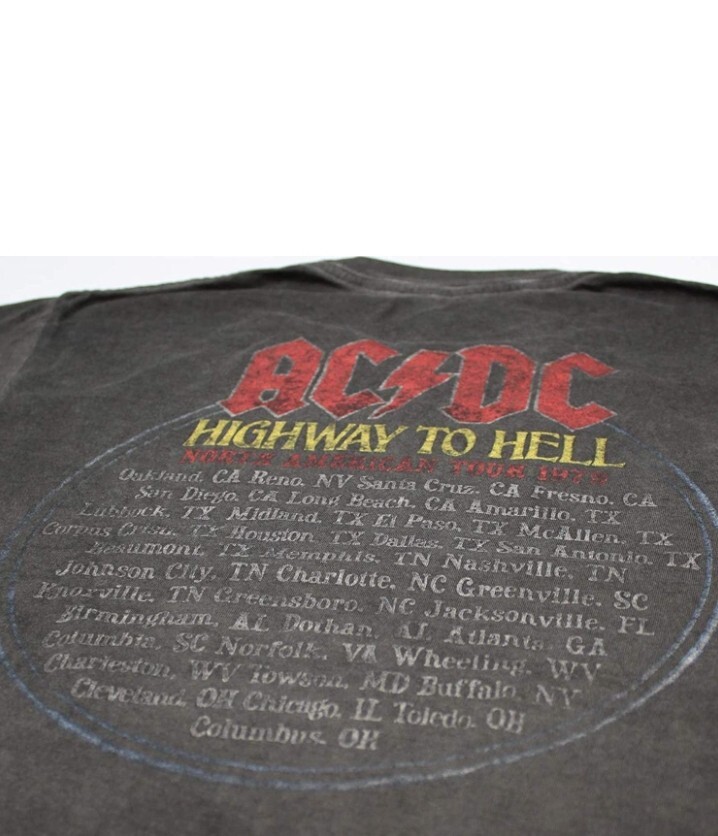 AC/DC Highway to Hell Tour Classic Rock Heavy Metal Music Band T Shirt Size XL