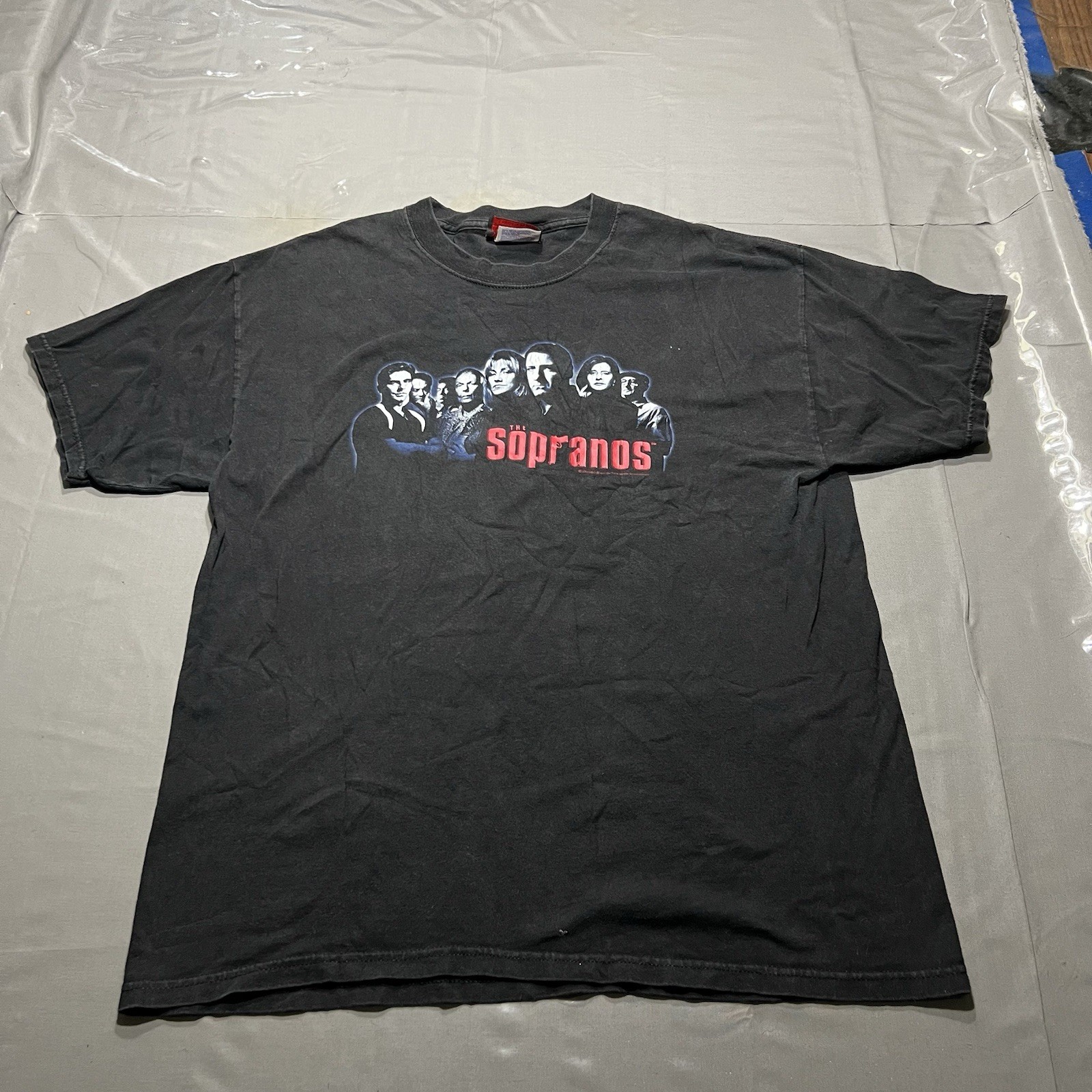 Vintage 2000 Y2K The Sopranos T Shirt L HBO Promo Official Sopranos Merchandise
