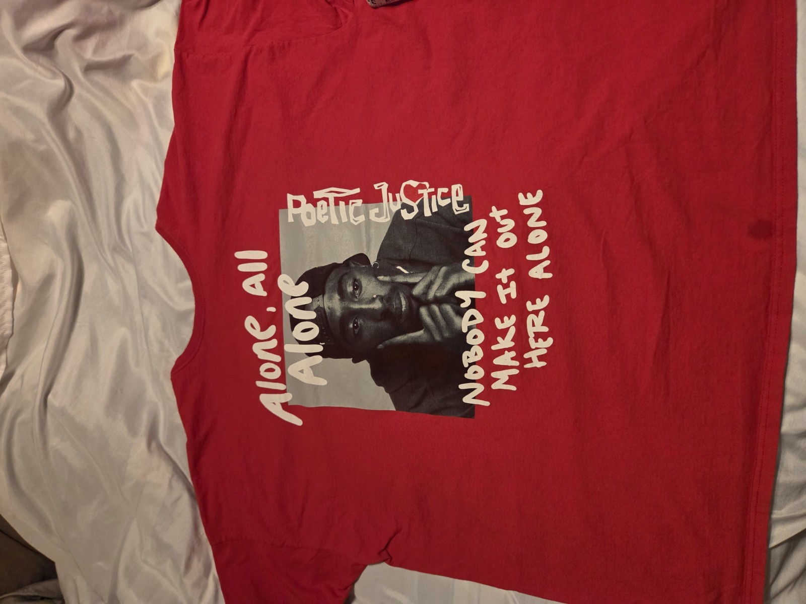Tupac Shakur Poetic Justice Red Graphic Shirt Men&rsquo;s Size 5XL 2Pac Rap Movie Tee