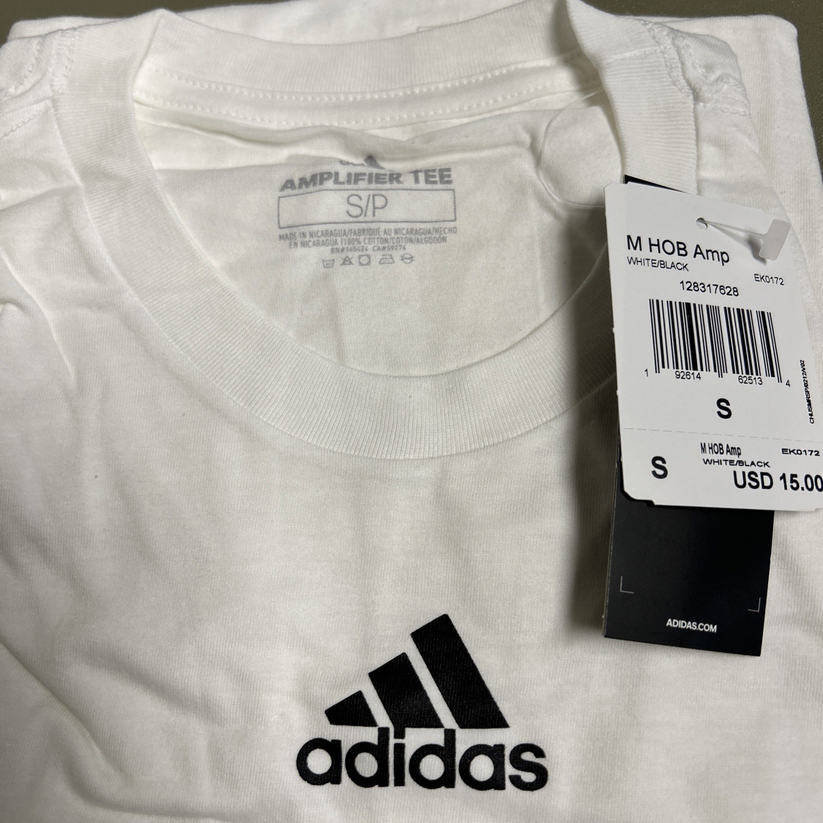 adidas Cotton Amplifier Tee Short Sleeve White EK0172 Men’s Size Small – NWT