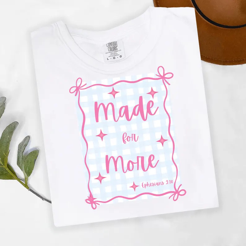 Comfort Tee Made For More Gingham Bow