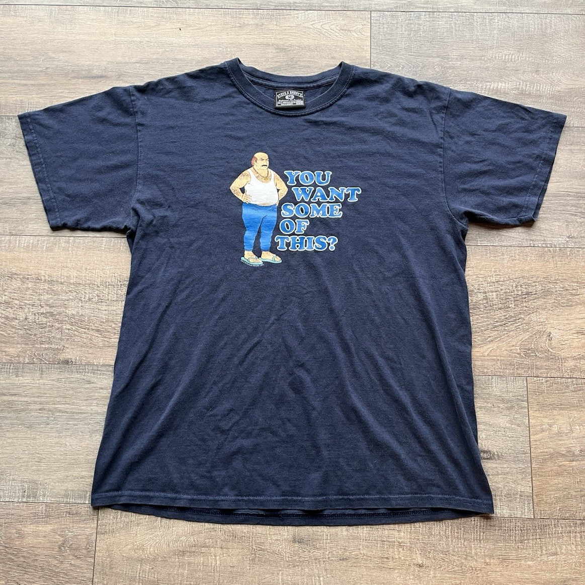 Steve & Barry&rsquo;s Men’s M Navy Aqua Teen Hunger Force Carl Graphic vintage Tee
