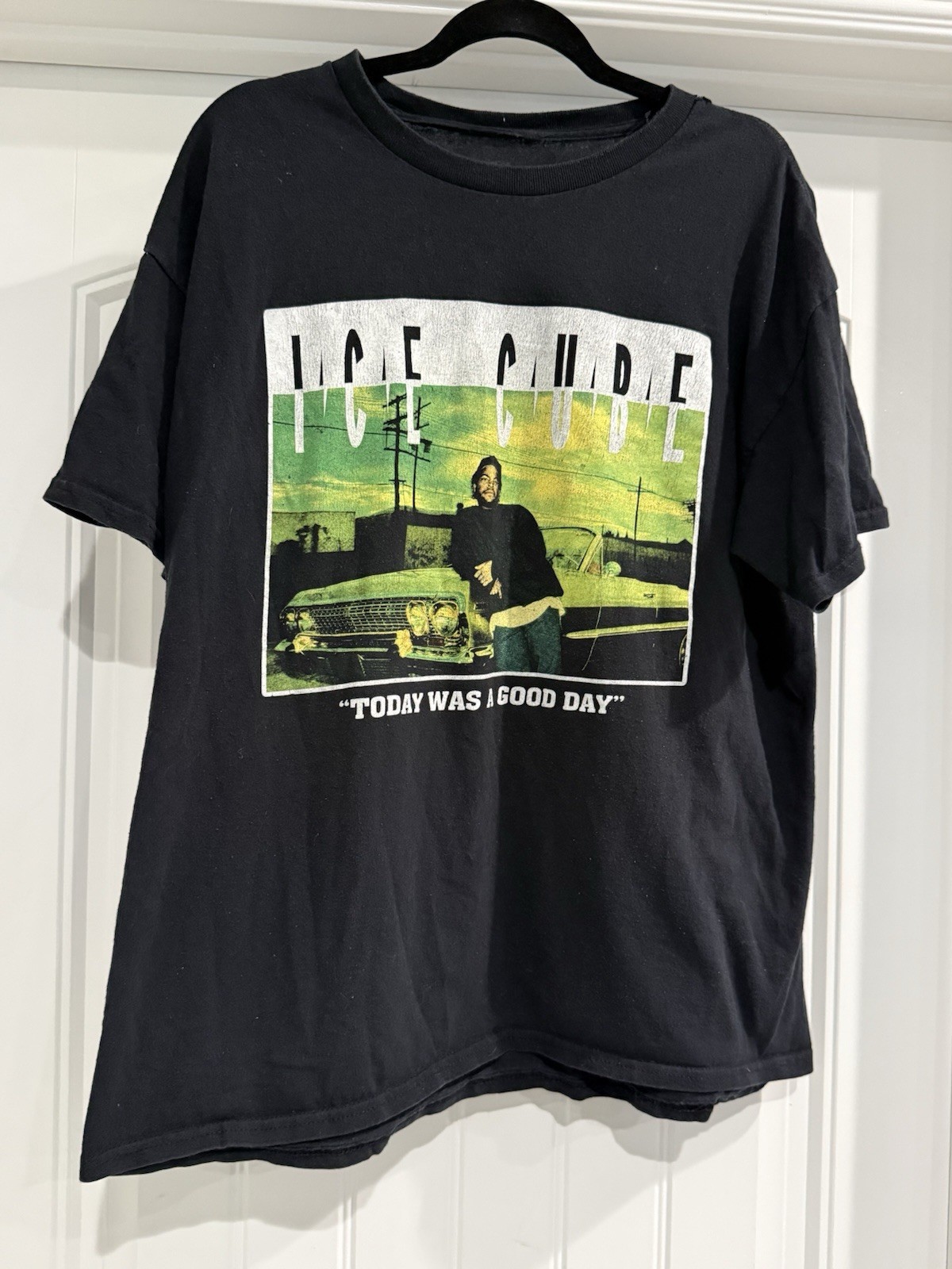 Ice Cube Today Was A Good Day Graphic T-Shirt XL Black Rap Tee Distressed Faded