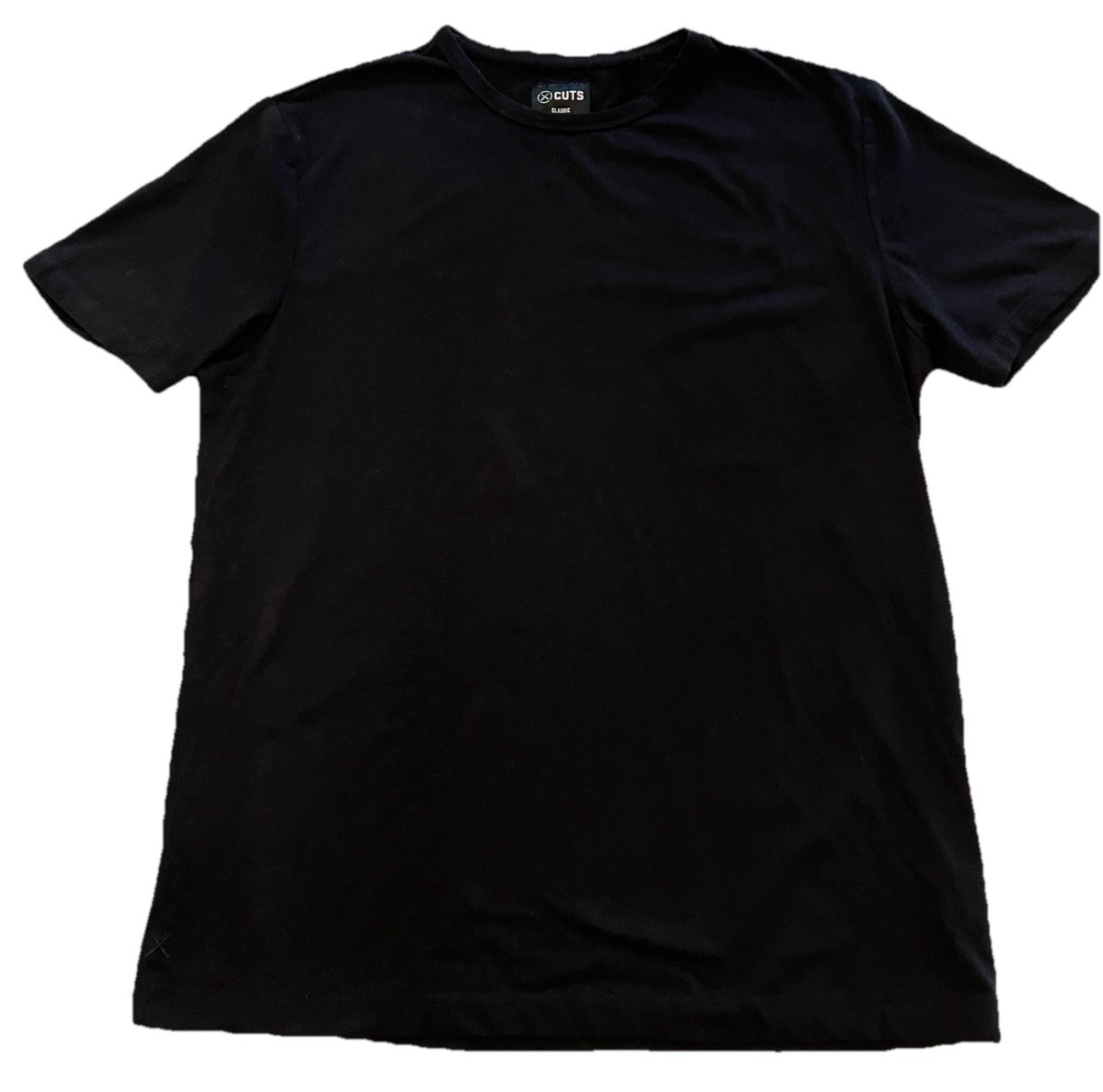 Cuts Clothing Shirt Mens Large Dark Black Crew Neck Short Sleeve Pyca Pro