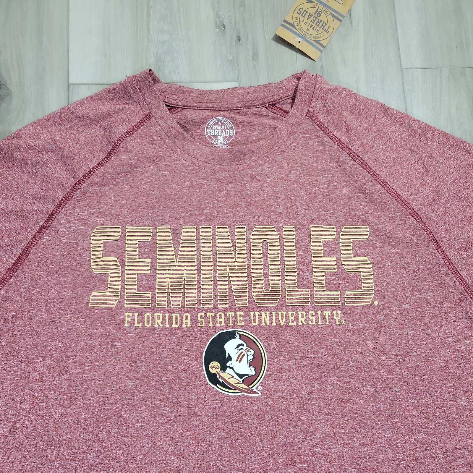 FSU Florida State Seminoles Men&rsquo;s T-Shirt XL Wine Name Spell Out Logo New