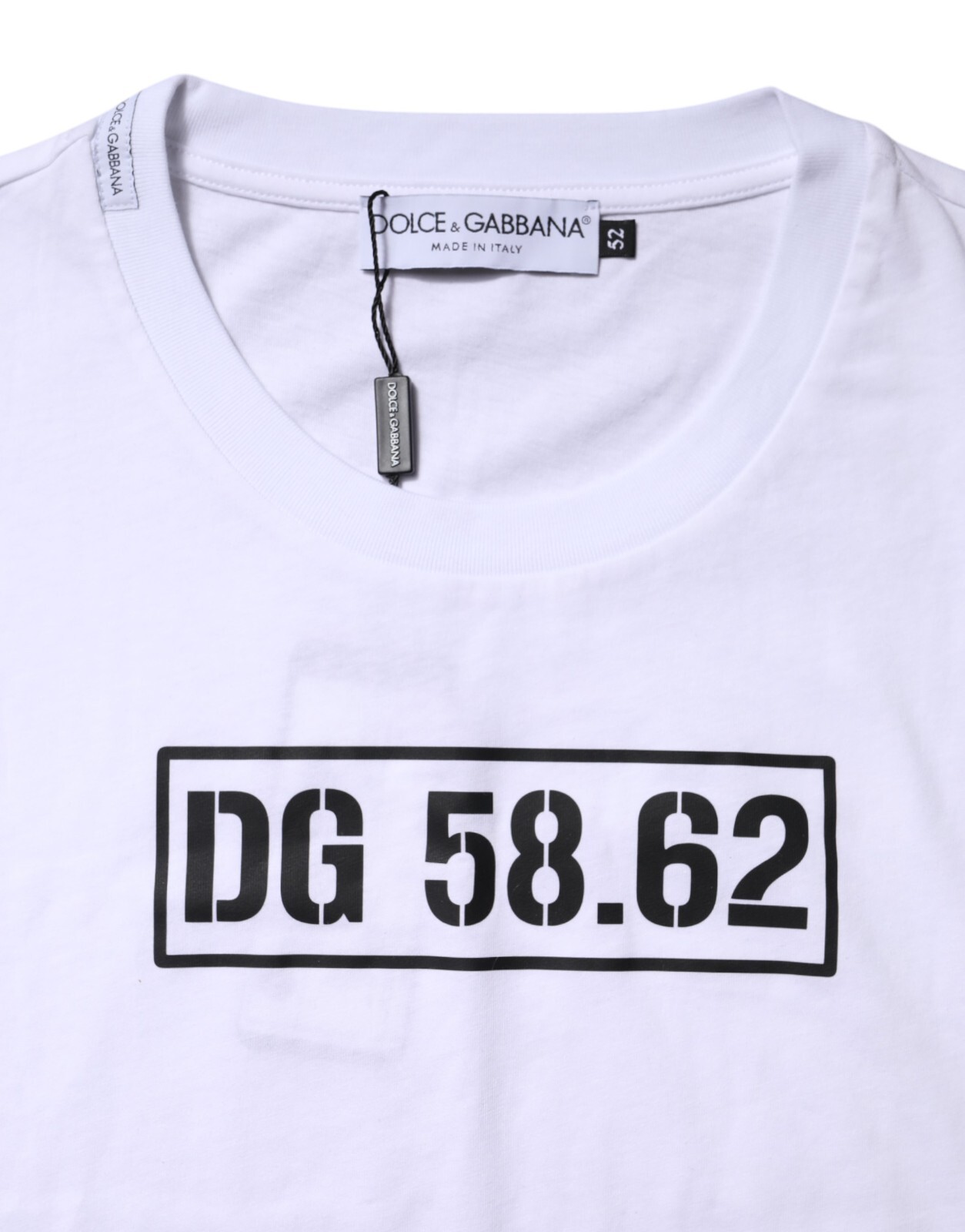 DOLCE & GABBANA T-shirt White Cotton Logo Print CrewNeck Men IT52/US42/XL 570usd