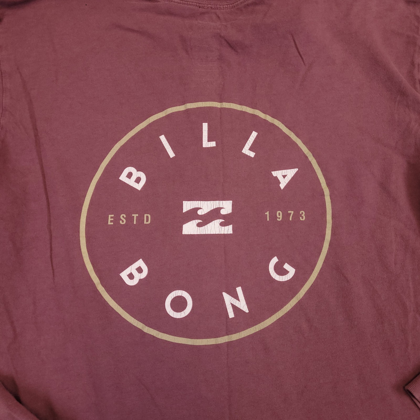 Billabong Wave Washed Mens Small T Shirt Mauve Crew neck Logo Streetwear