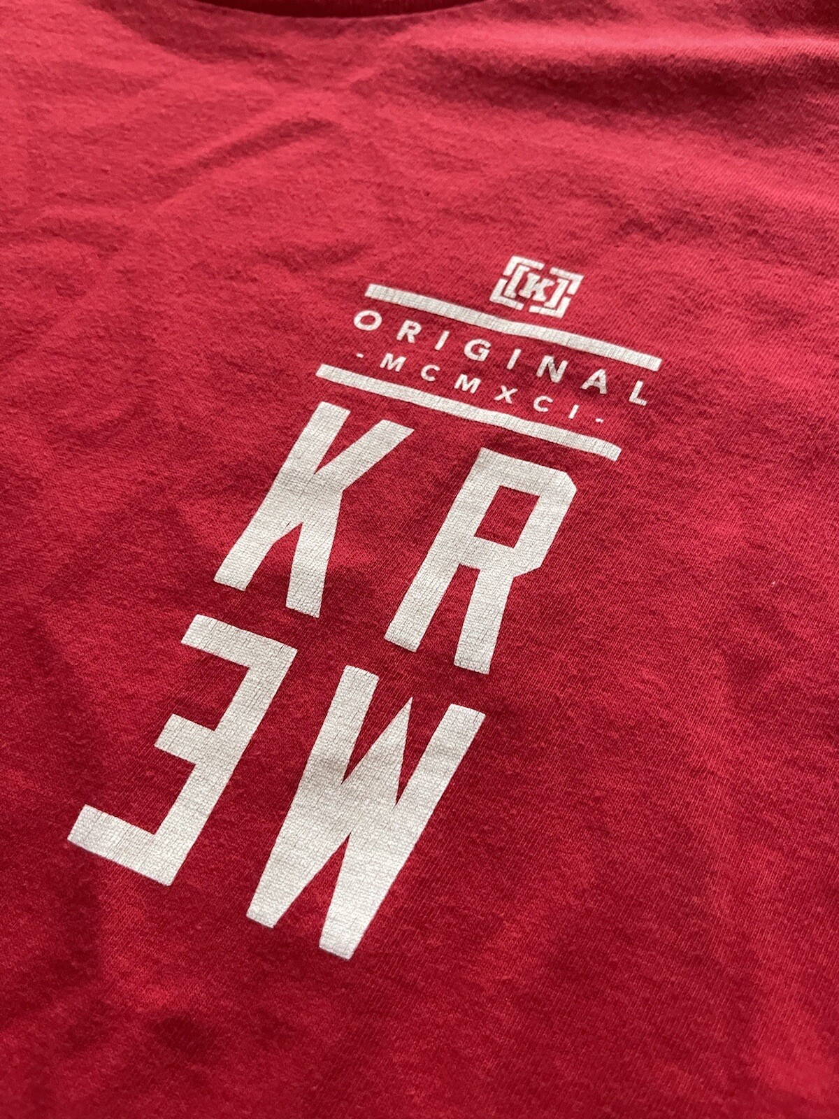 Krew Skateboarding Men’s Short Sleeve T-Shirt XL Red Sports Original Y2K Tee USA