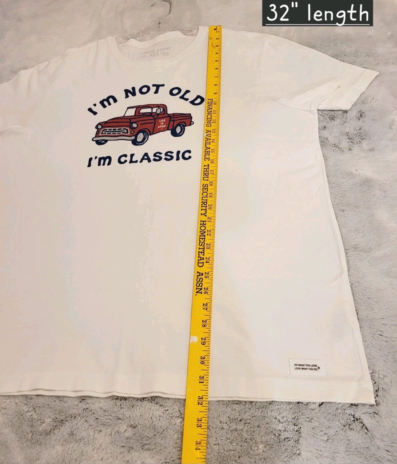 NWOT Life Is Good Men&rsquo;s « I&rsquo;m Not Old I&rsquo;m Classic » White Crusher Tee Size XXL