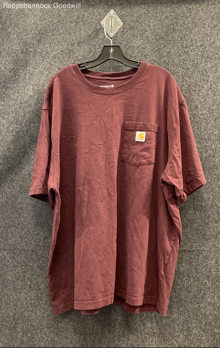 Carhartt Men&rsquo;s K87 Workwear Pocket T-Shirt Burgundy Red Loose Fit Sz 2XL