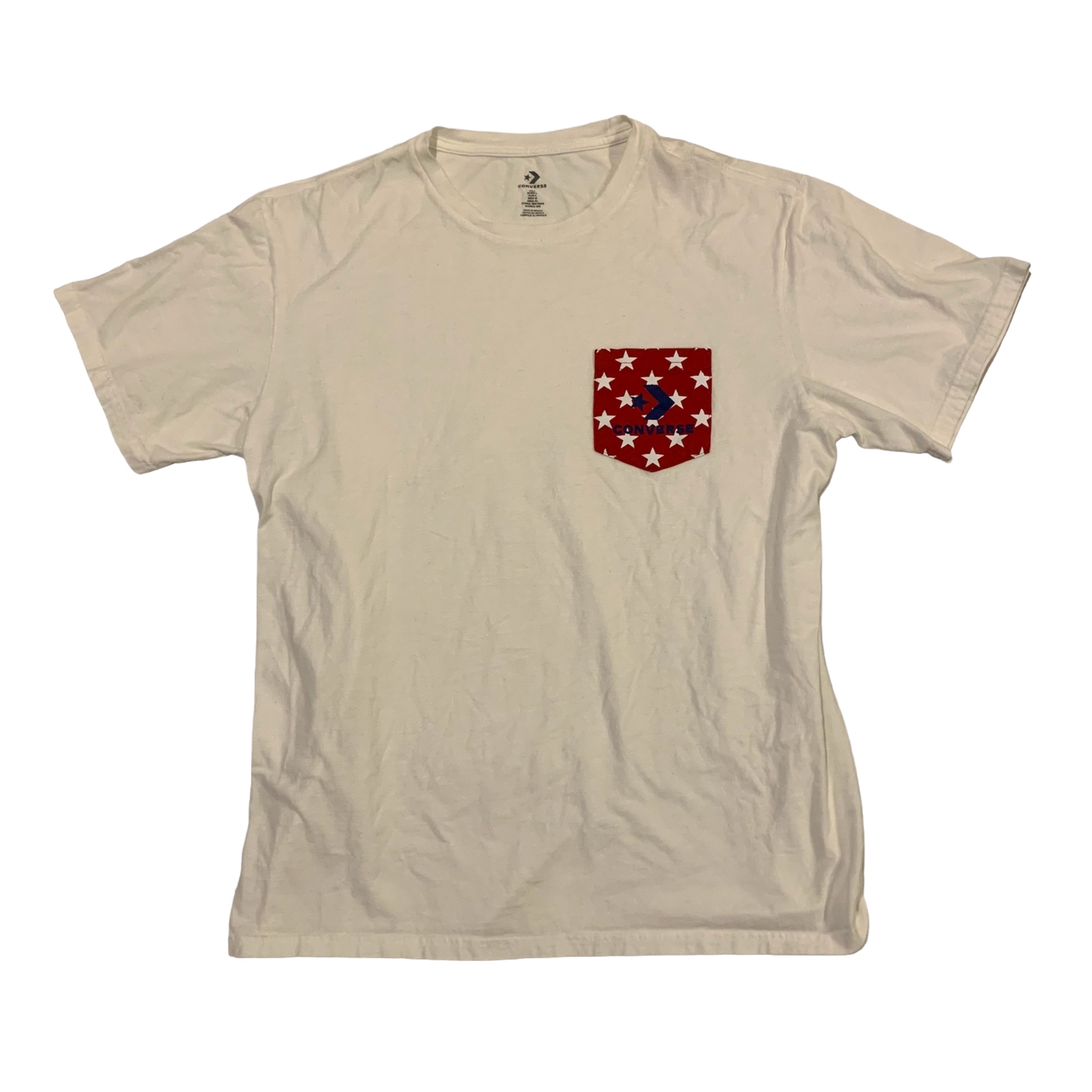 Converse All Star Logo Pocket T Shirt Size Large Licensed White