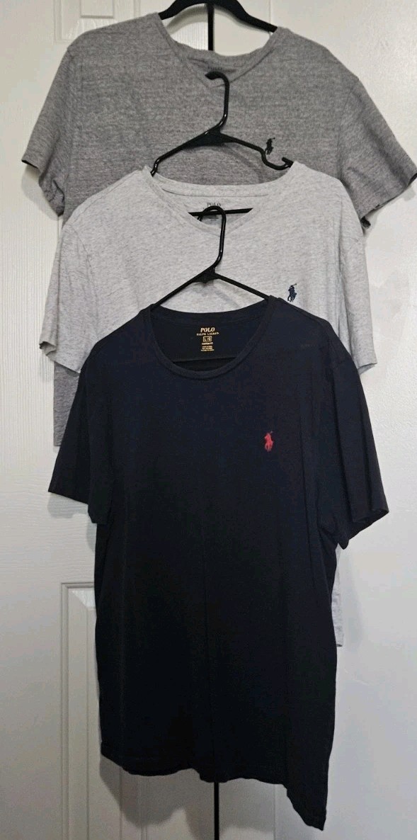 Polo Short Sleeve Tshirts V-Neck & Crew Neck Lot Of 3 Size Large