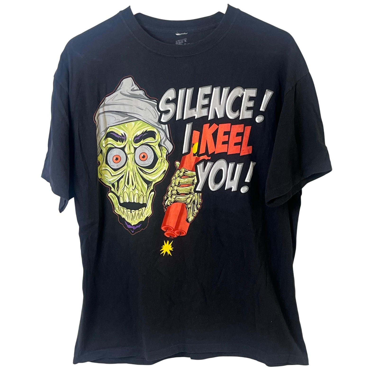 Jeff Dunham Silence Ikeel You Graphic Achmed Skeleton Black Comedy Tshirt Large