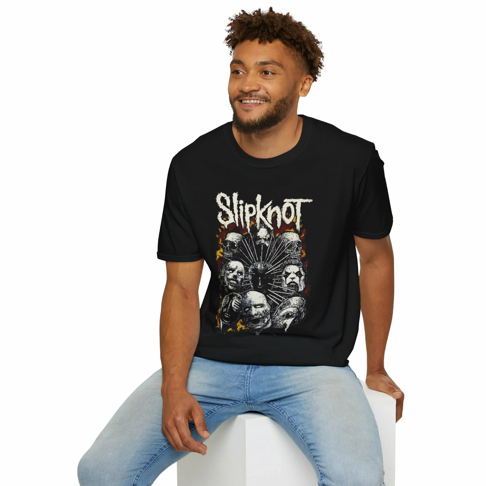 Slipknot Fiery Faces Black T-Shirt