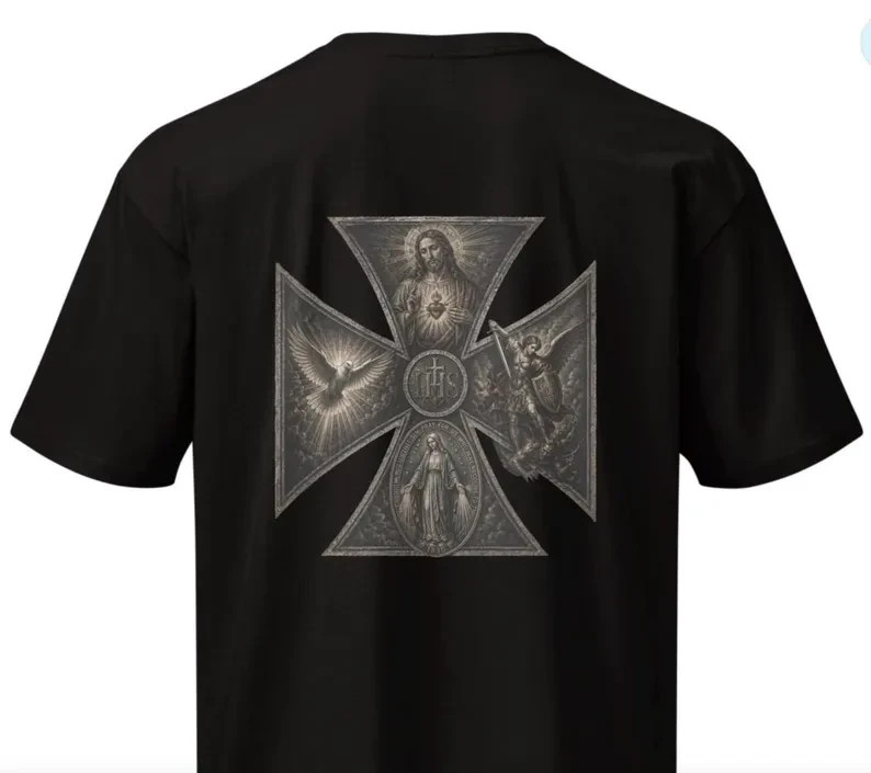Men&rsquo;s Christian Warrior Cross Shirt, Saint Michael Faith Apparel shirt