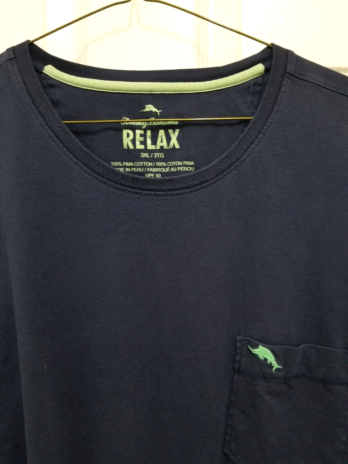 Tommy Bahama Relax Men’s 3XL Navy 100% Cotton S/S Crew Neck Pocket Tee