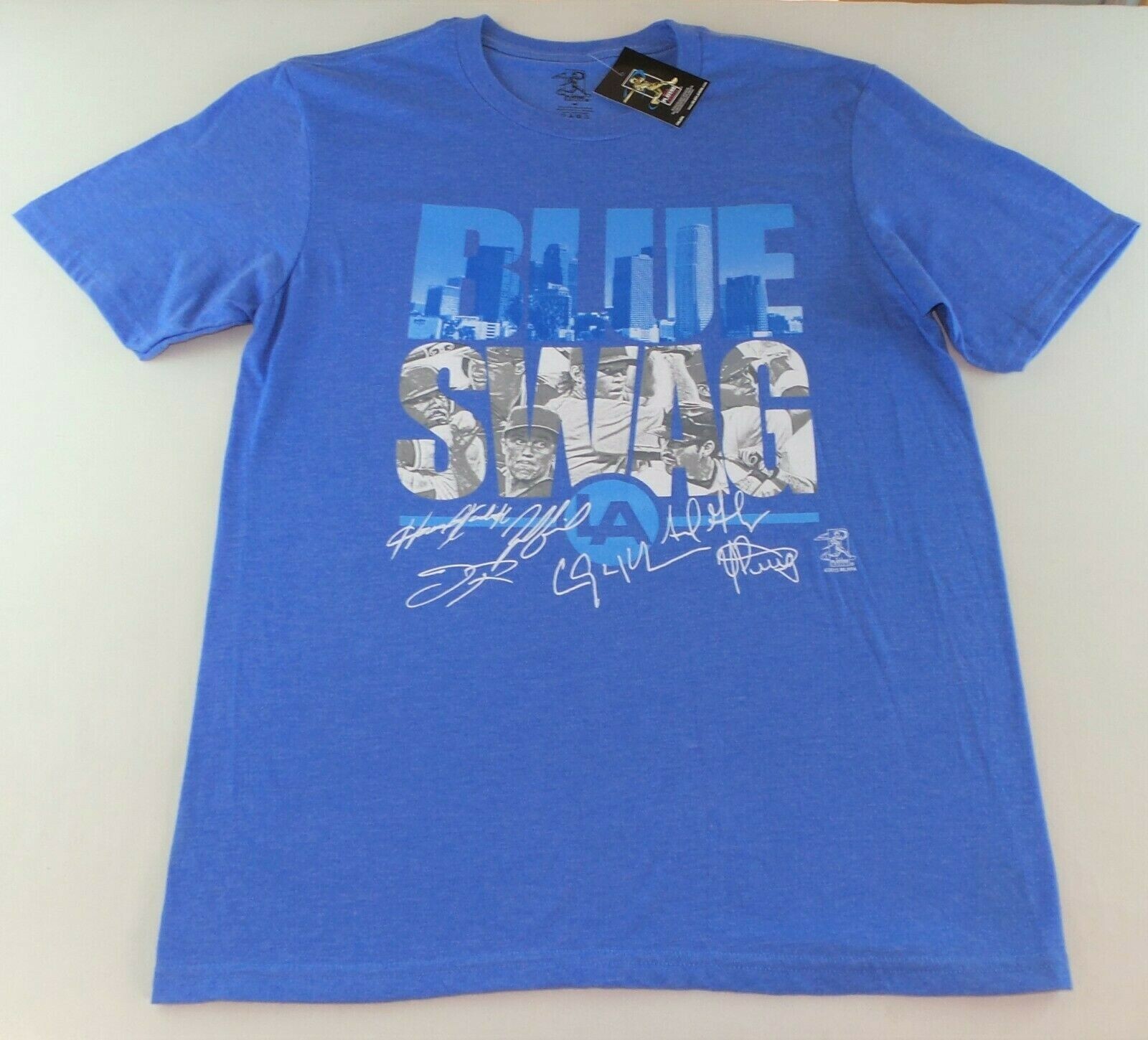 MLB LA Men&rsquo;s Graphic T Shirt Medium Blue Swag Baseball Players Choice Cotton New