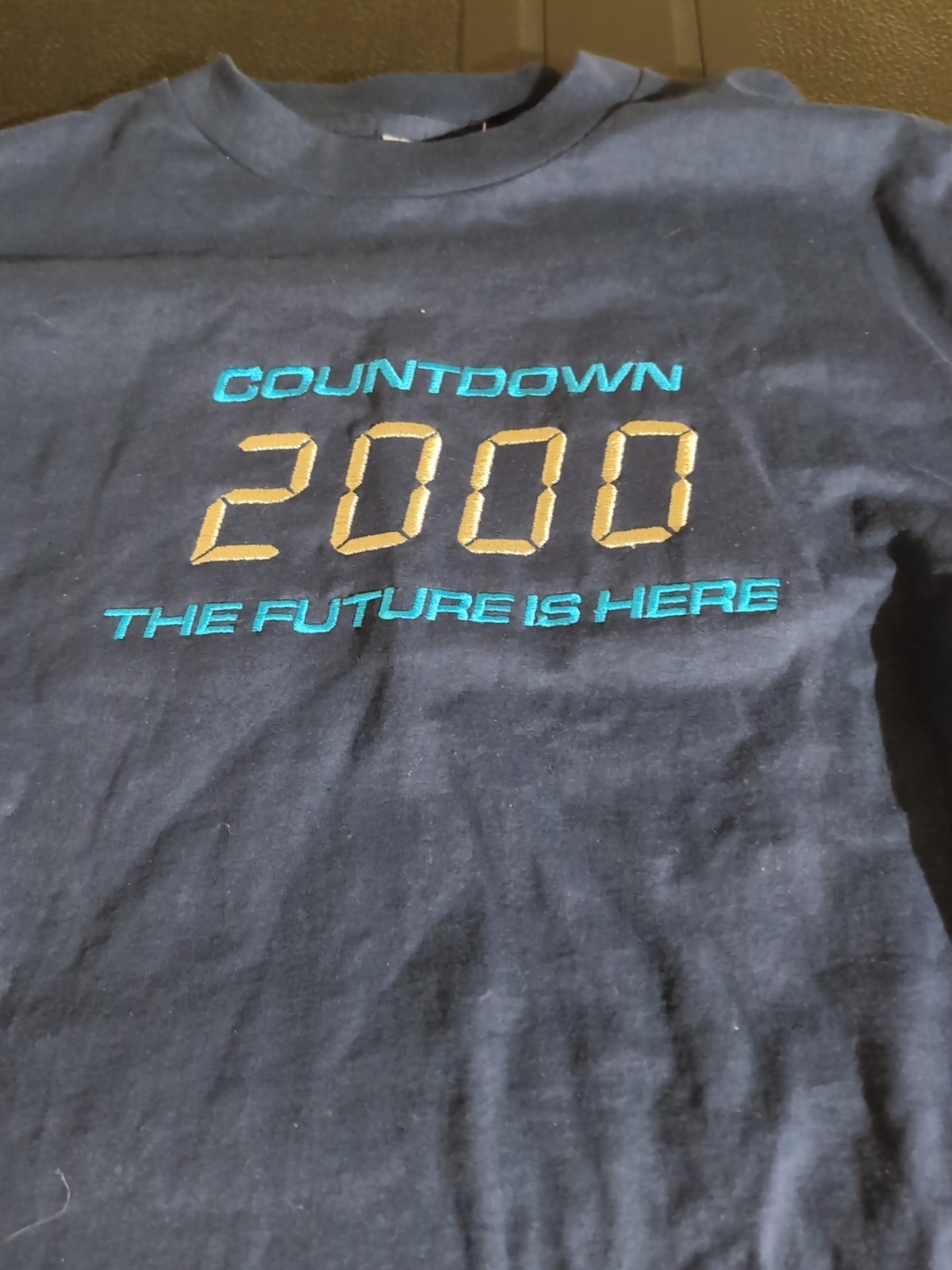 Lofteez Black Pre-Shrunk Embroidered Y2K Countdown 2000 T-Shirt Men&rsquo;s XL New