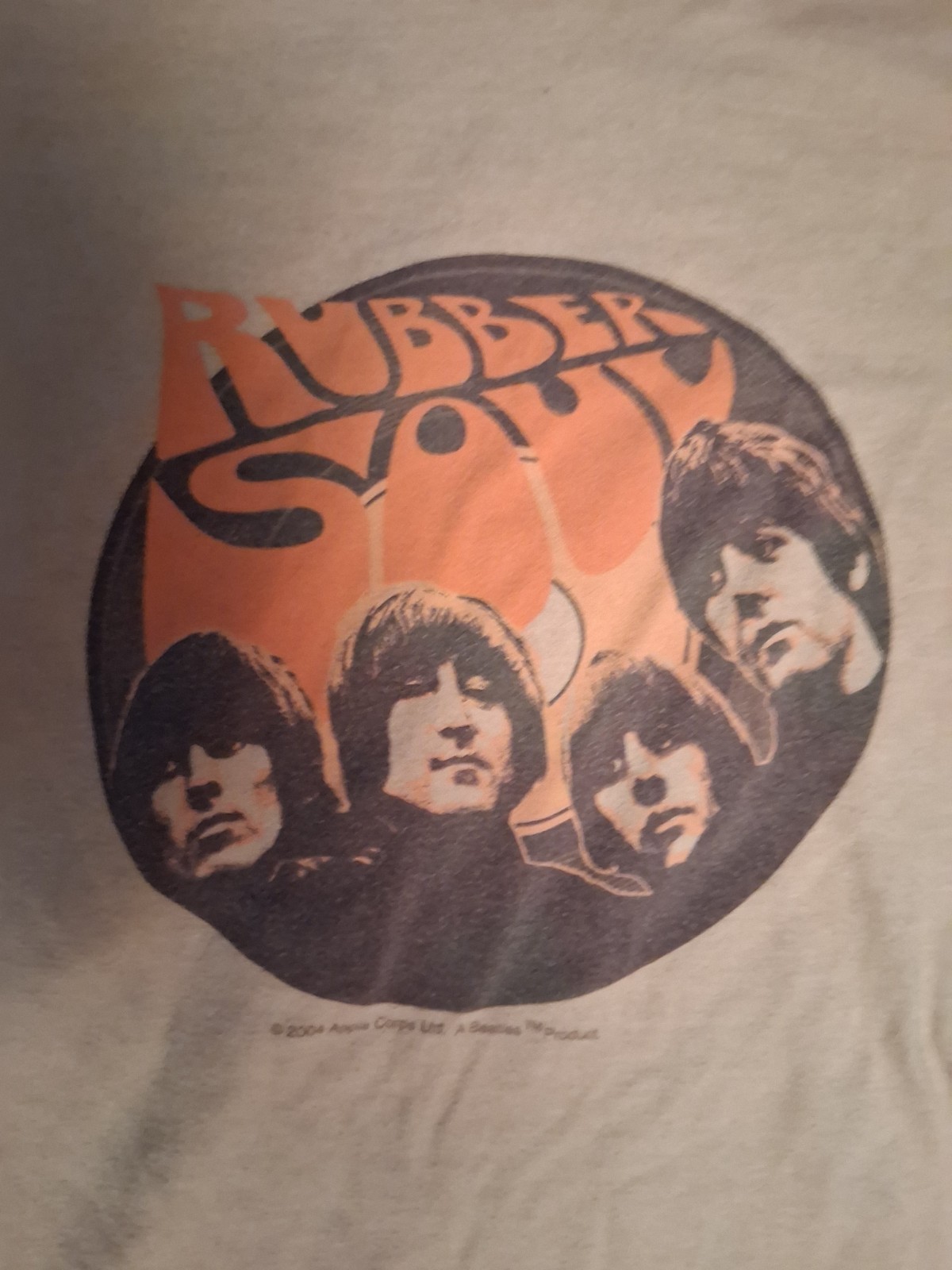 The Beatles Rubber Soul Shirt-Tan- Adult Large-2004-Rare W/Round Emblem