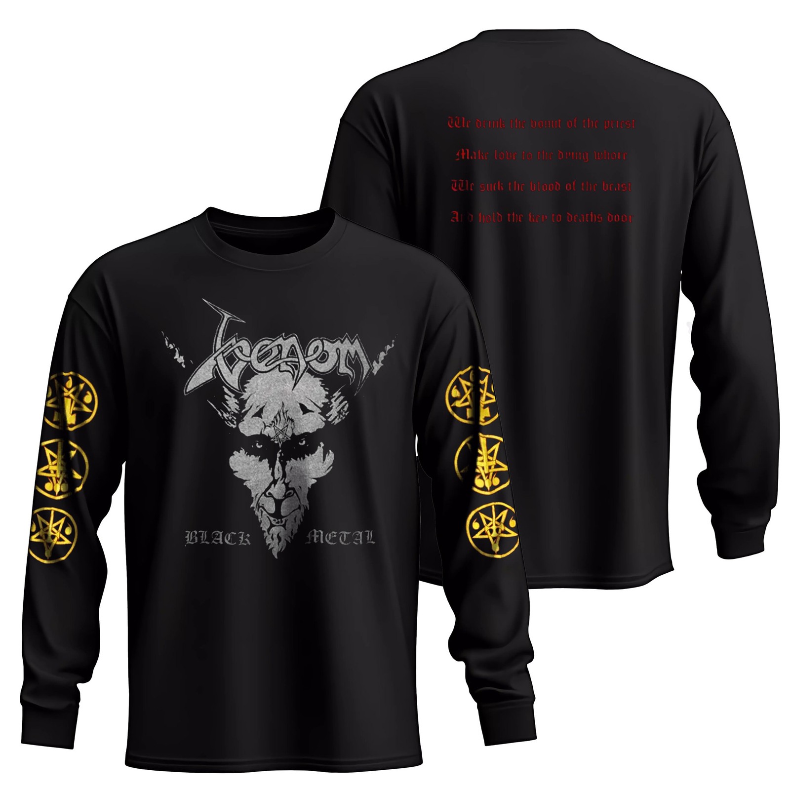 Authentic Venom Black Metal Long Sleeve T-Shirt S-2XL NEW