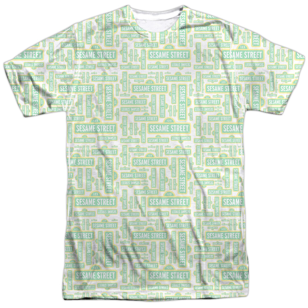 Sesame Street Puzzle Pattern Unisex Adult Halloween Costume T Shirt, S-3XL