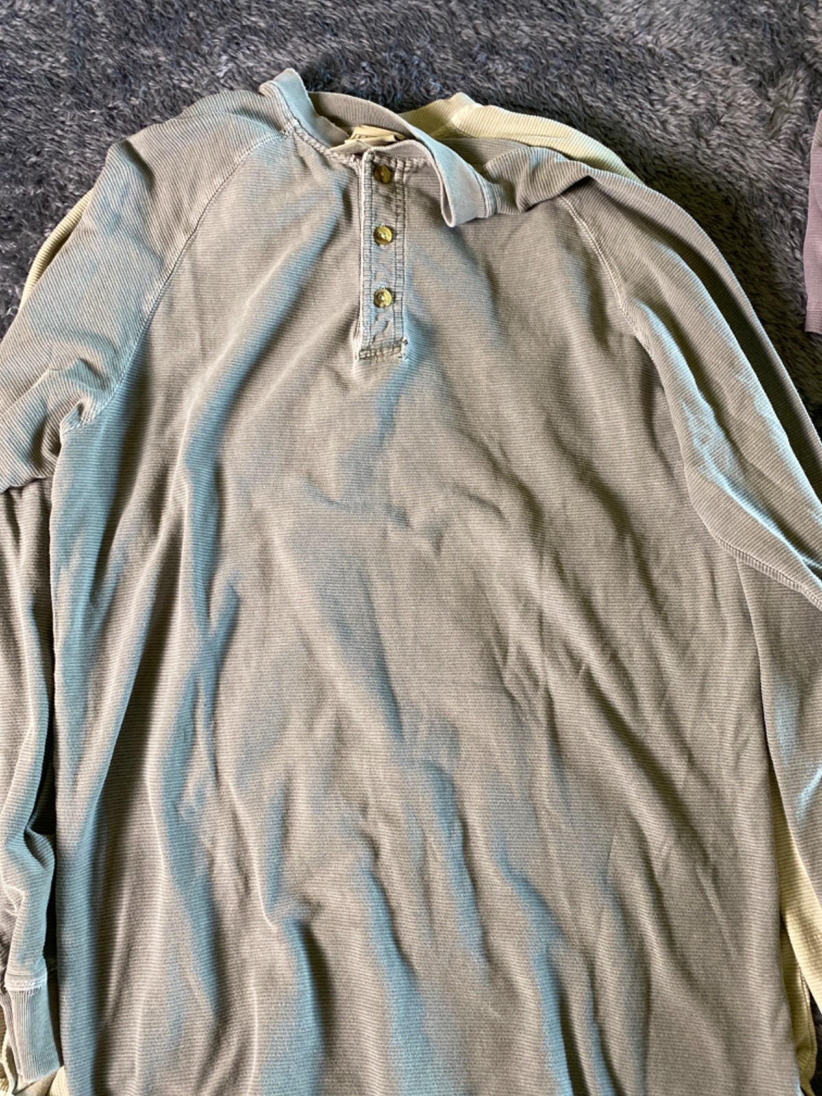 Lot of 3 – L.L. Bean Thermal Henley Long Sleeve Waffle Men&rsquo;s WORK Grunge M Tall