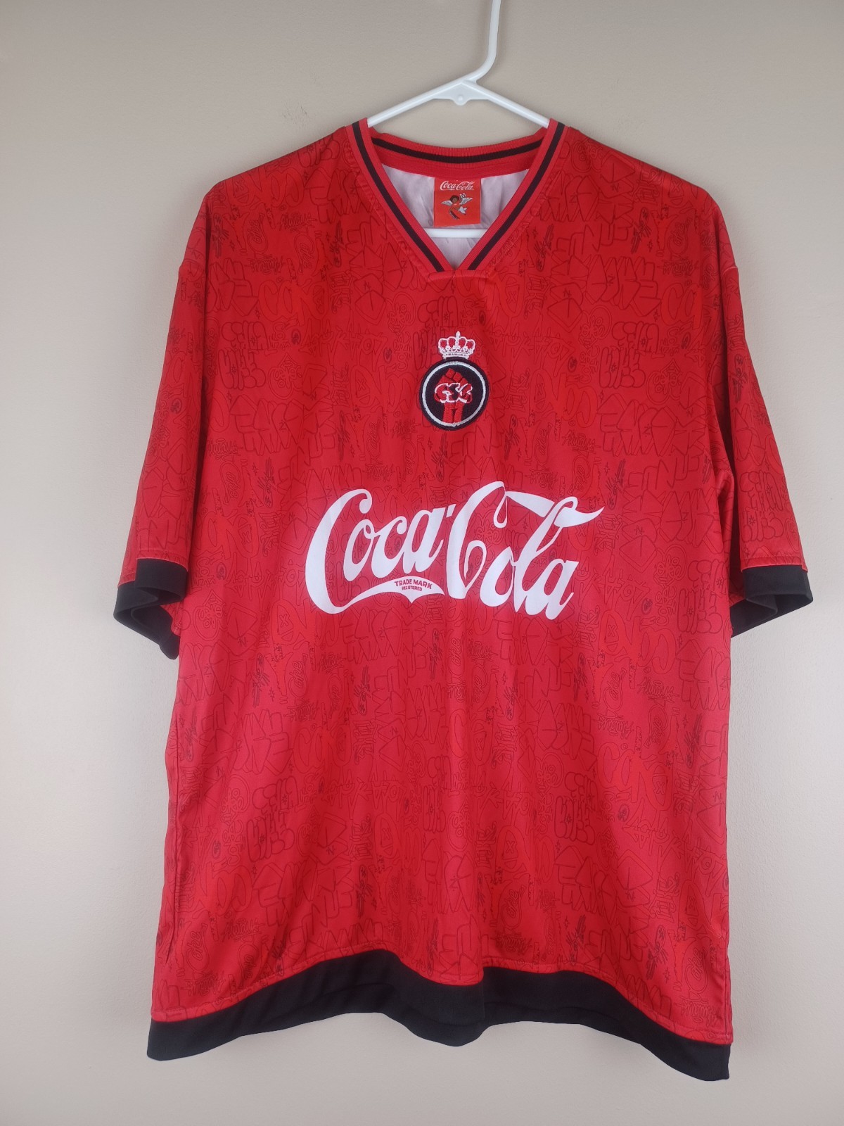 Rare Crenshaw Skate Club X Coca Cola Graffiti Soccer Jersey Adult Size Medium