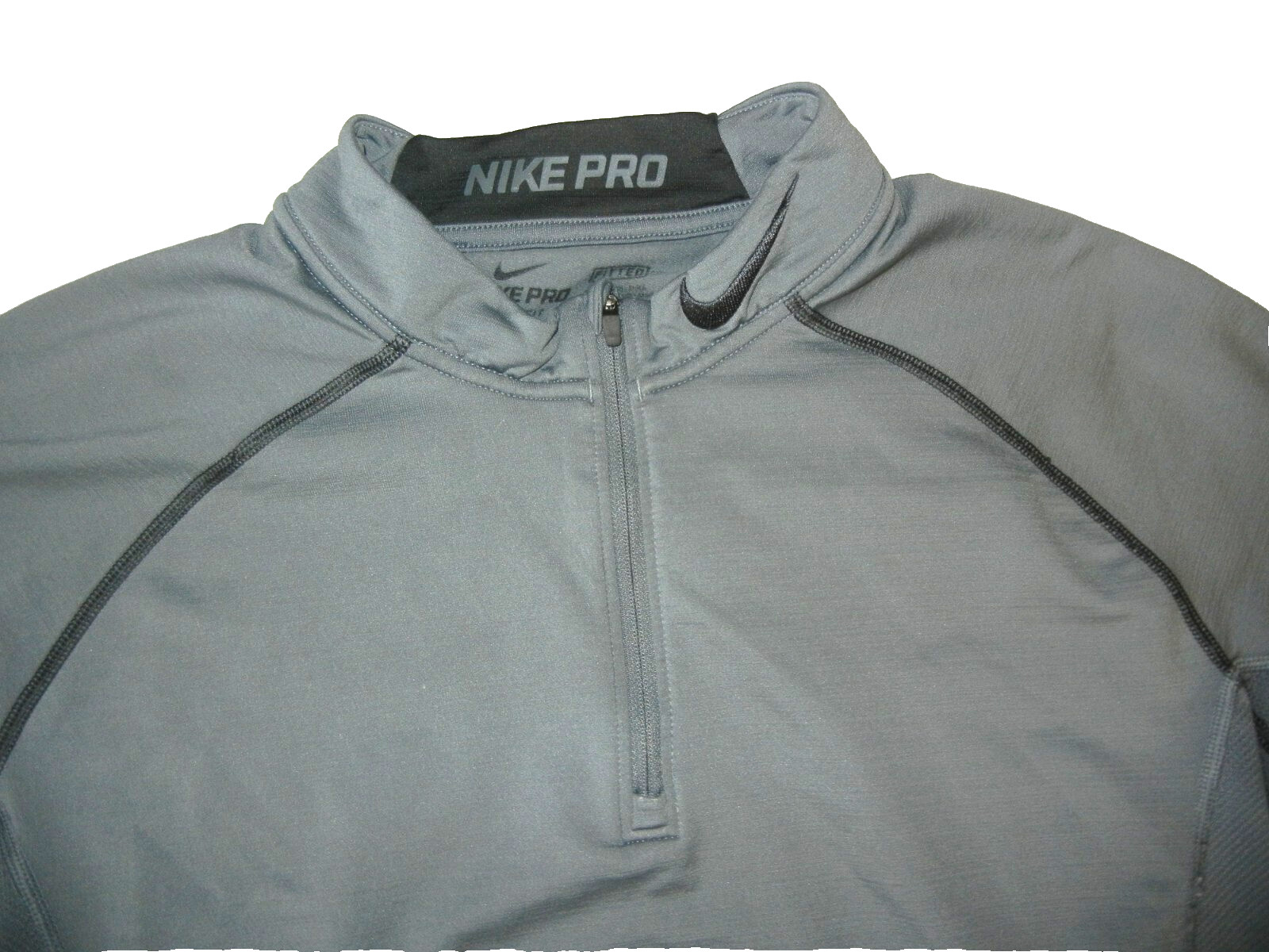 NIKE PRO Gray Spandex PULLOVER COMPRESSION SHIRT Warm Running Gym Gear Men&rsquo;s XL